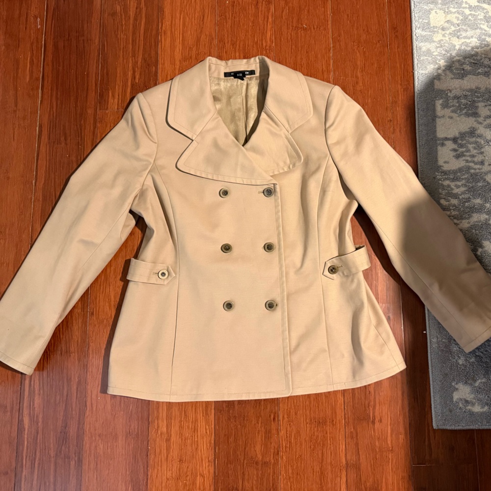 Ellen Tracy Tan Short Trench Jacket Women’s 14
